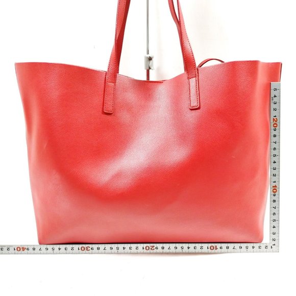 Auth Yves Saint Laurent Tote Bag Red Leather #61173Y40 - Picture 2 of 9